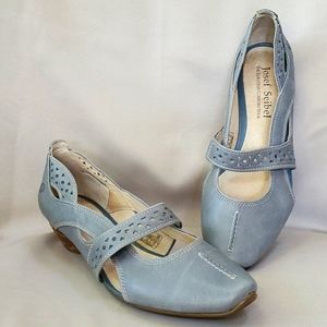 Josef Seibel European Comfort Shoe Gray Leather Slip on Mary Jane sz8  #91254